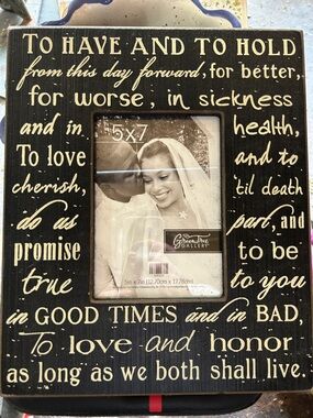 Wedding Vows 5x7 Black Photo Frame by